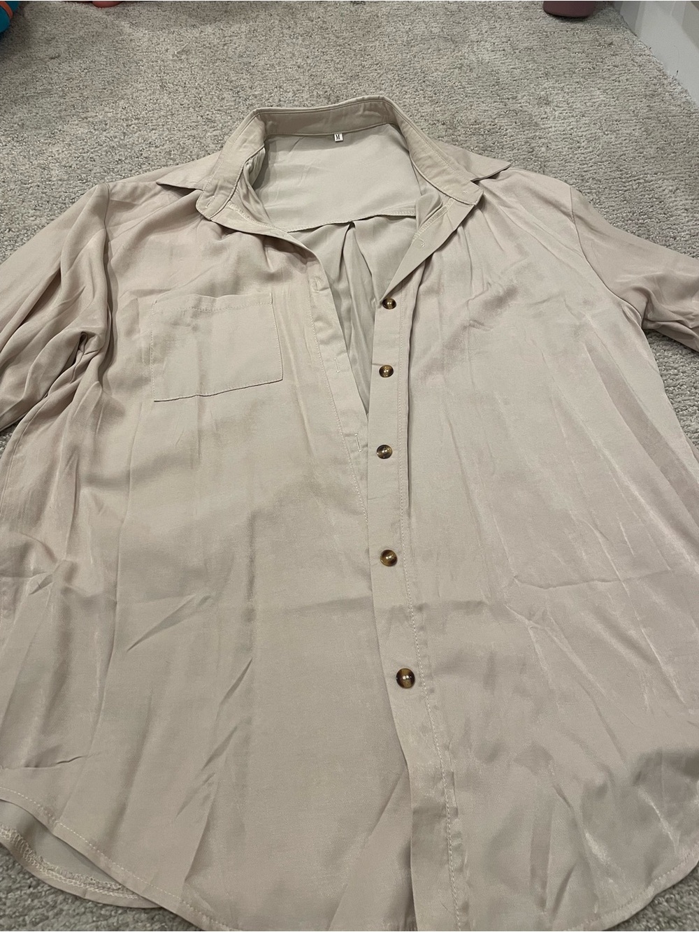 Light Taupe Button-Up Shirt